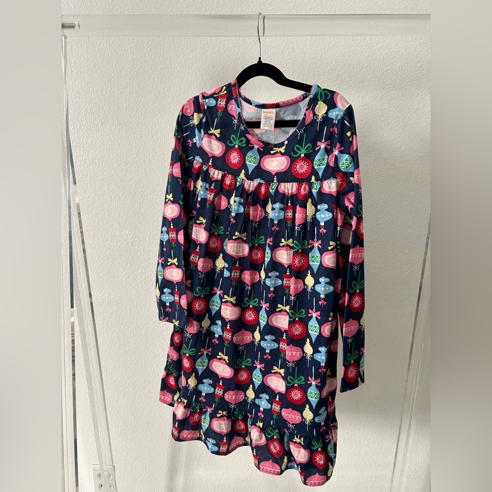 Gymboree Kids Nightgown - Navy with Festive Ornaments